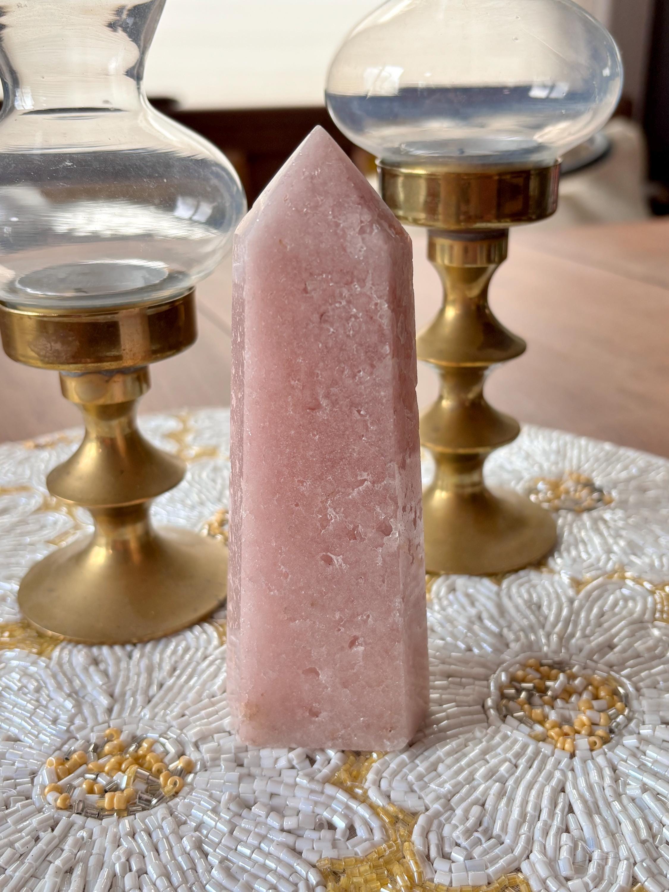 Large Pink Amethyst Tower, Natural Pink Amethyst Crystal Obelisk Point