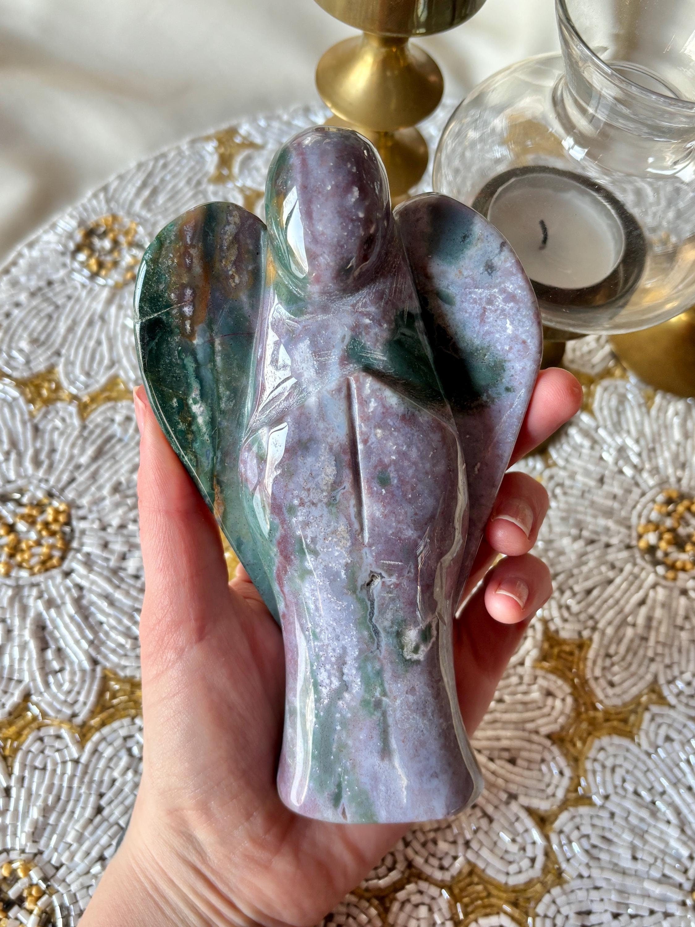 Large Ocean Jasper Guardian Angel