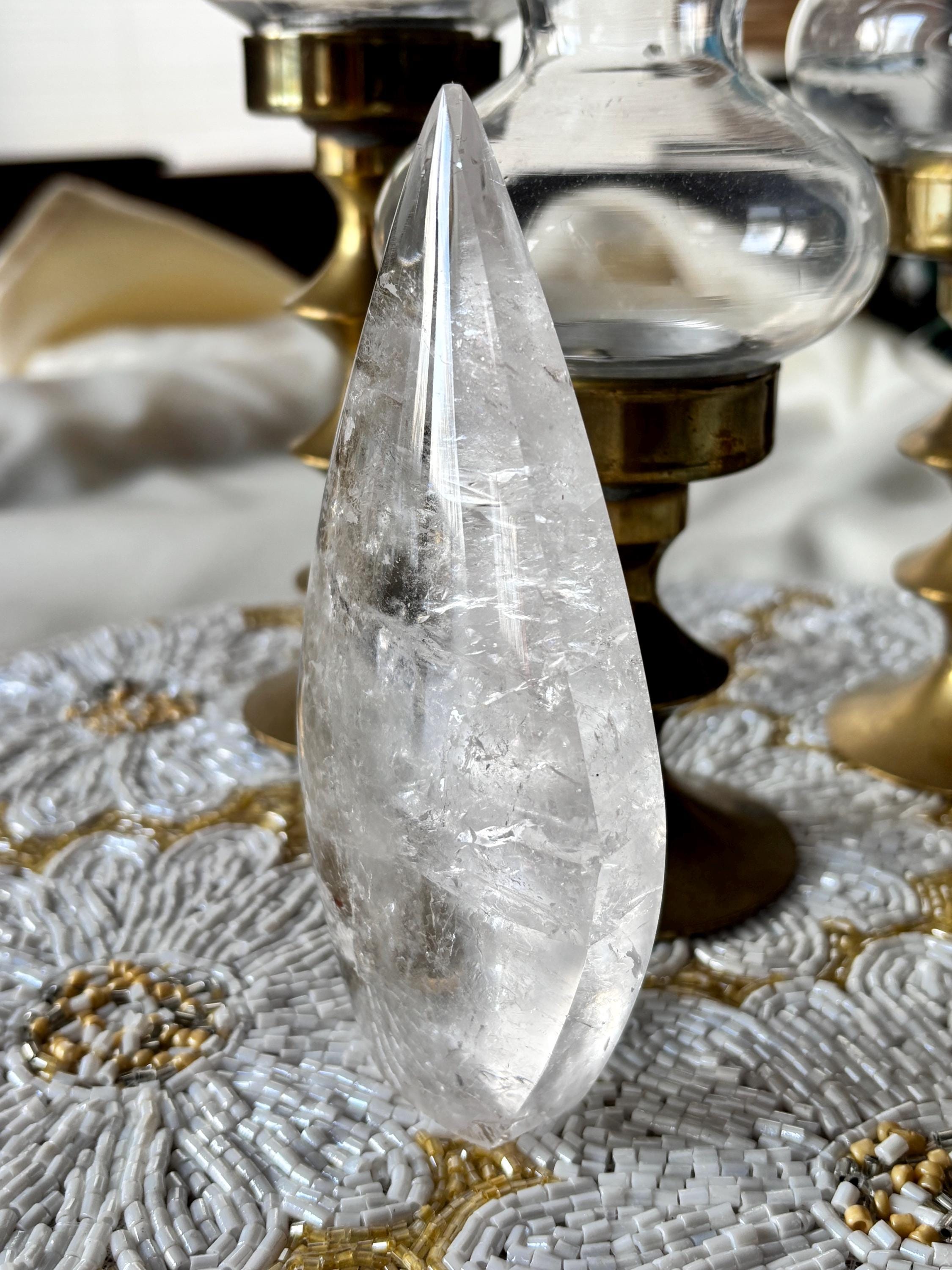High Quality Clear Quartz Freeform, Natural Polished Quartz Crystal Carving
