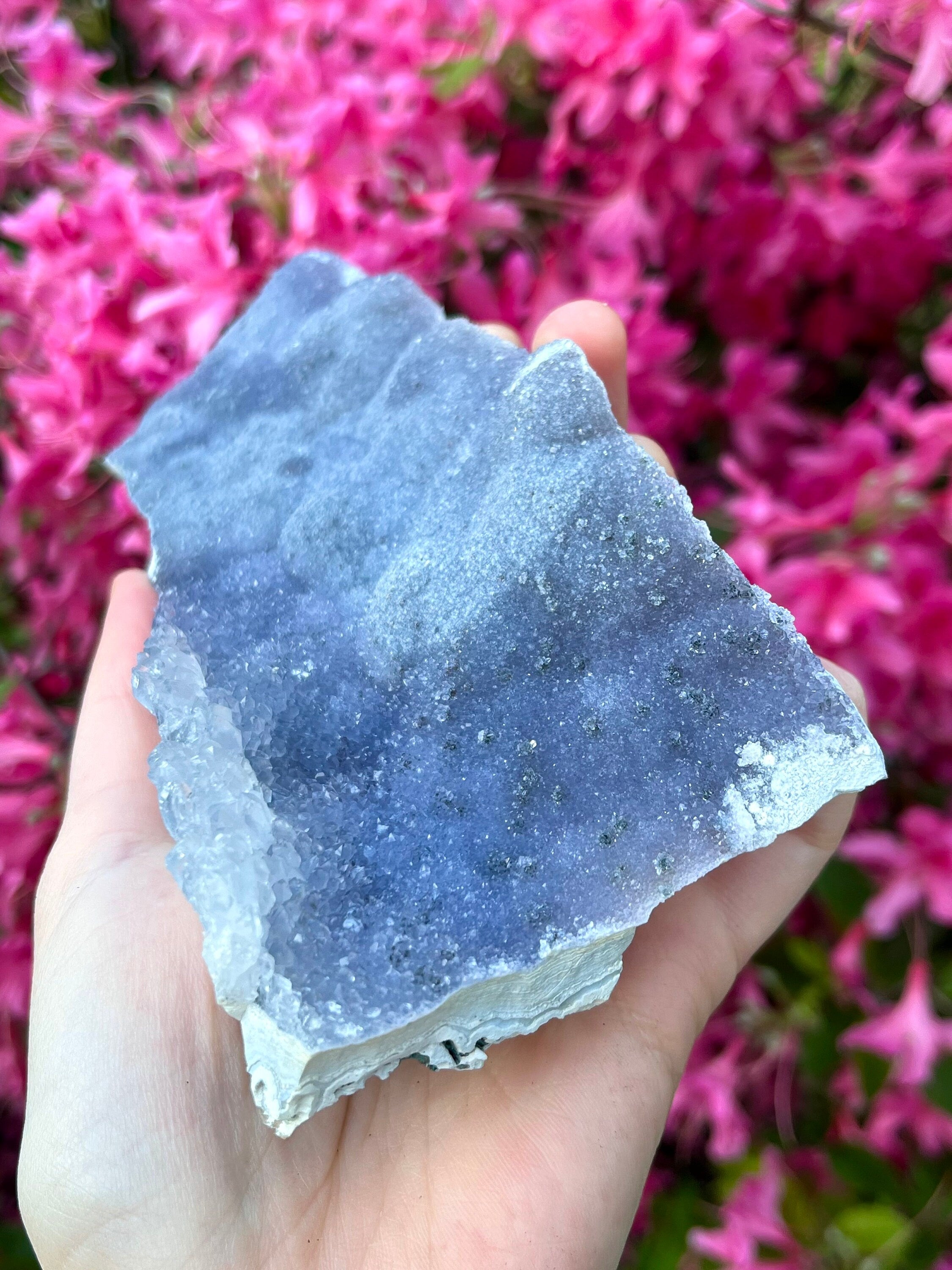 Raw Lavender Amethyst Slab, Purple-Blue "Rainbow" Galaxy Amethyst Crystal
