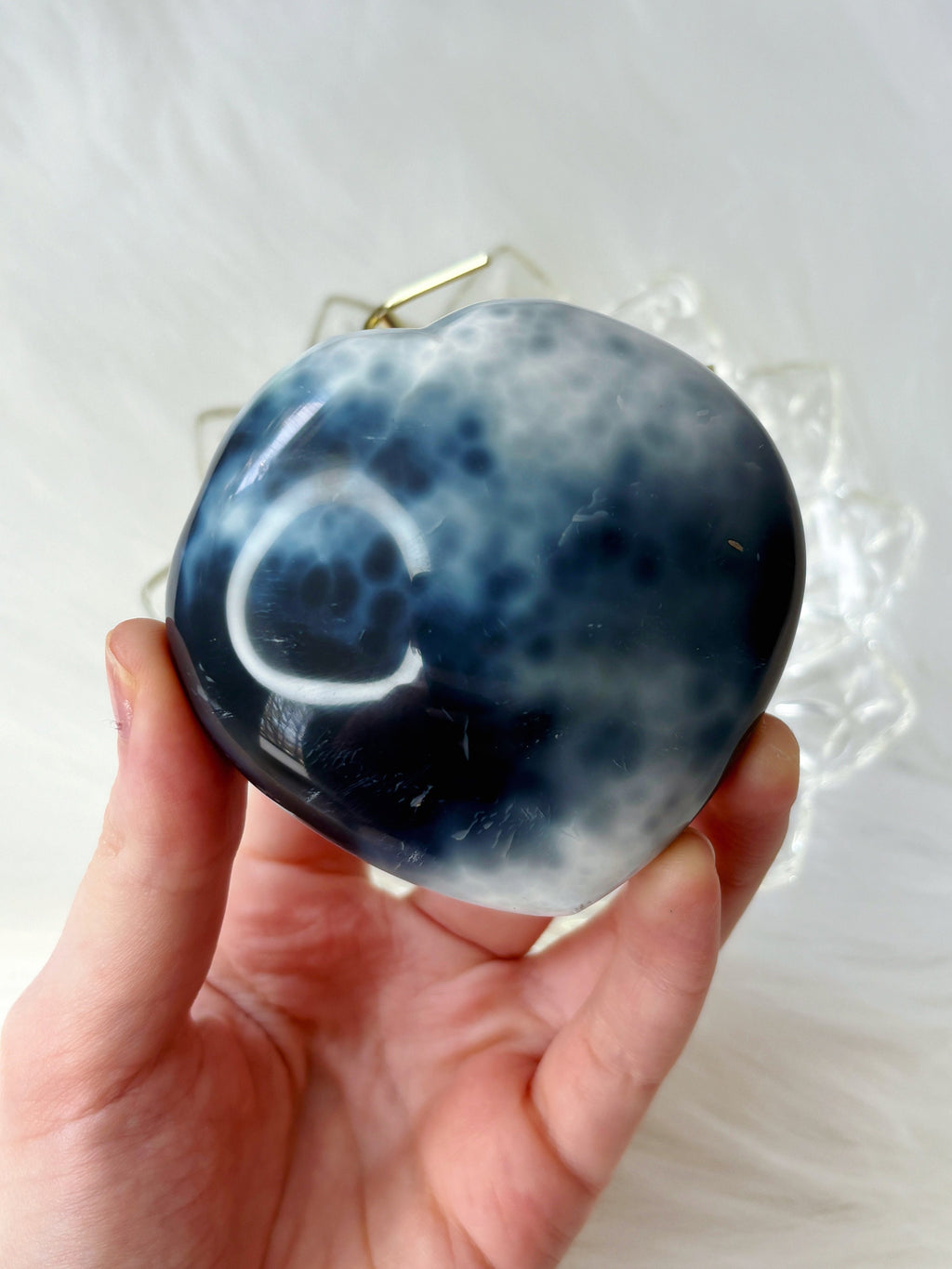Orca Agate Crystal Heart