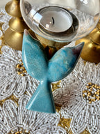 Blue Trolleite Mermaid Tail Crystal Carving