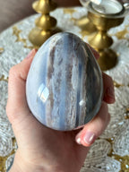 Large Blue Ocean Jasper Egg, Sea Jasper Crystal Carving