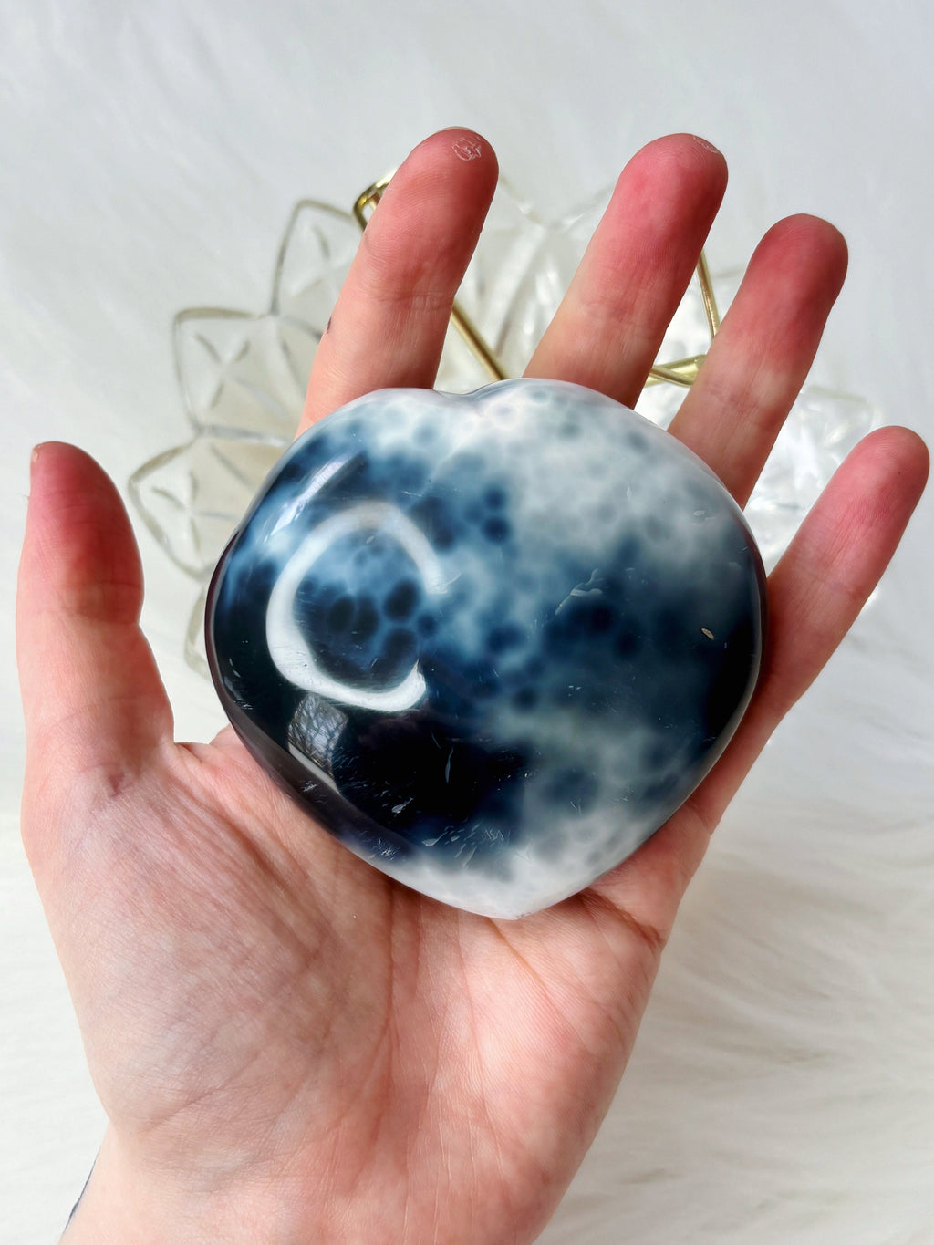 Orca Agate Crystal Heart