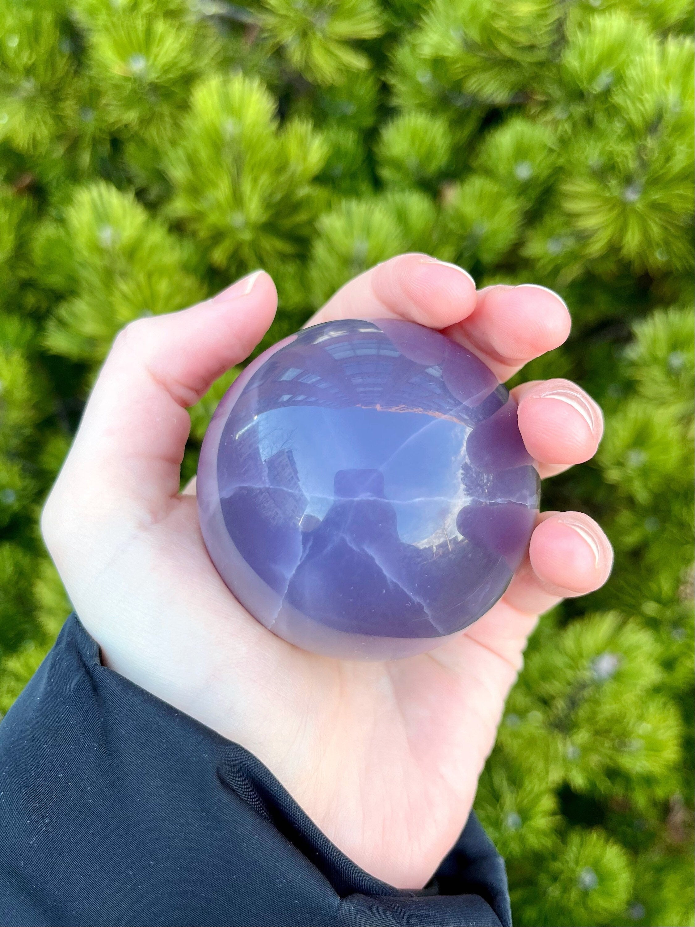 Deep Purple Yttrium Fluorite Sphere, Purple & Green “Lavender” Fluorite