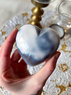 Puffy Blue Orca Agate Heart