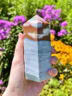 Large Ocean Jasper Tower • Blue Ocean Jasper • Pastel Rainbow Ocean Jasper • Polished Sea Jasper Point