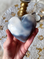 Puffy Blue Orca Agate Heart