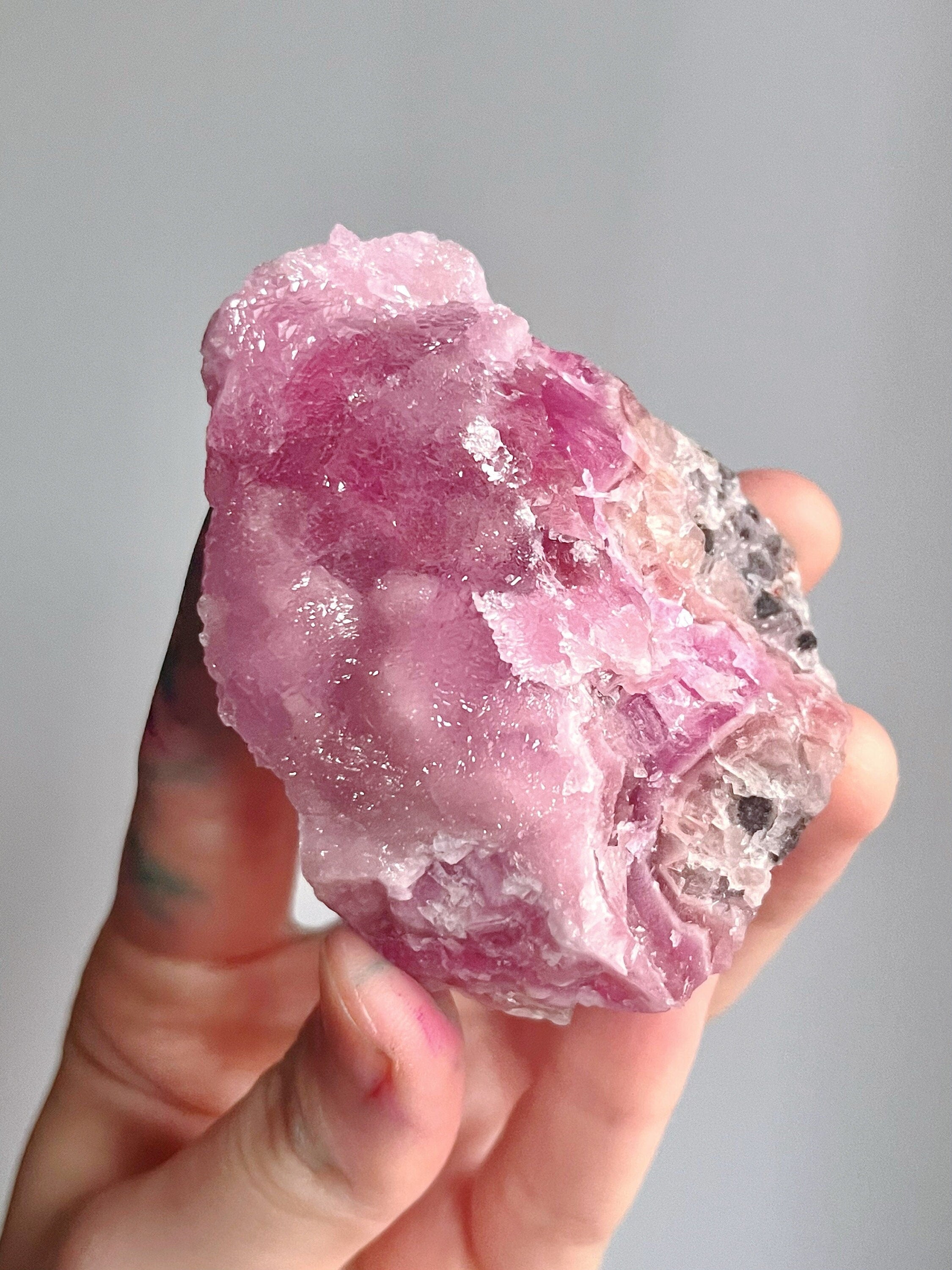 Pink Cobalto Calcite Specimen, Natural Raw Cobalto Calcite Crystal From Morocco