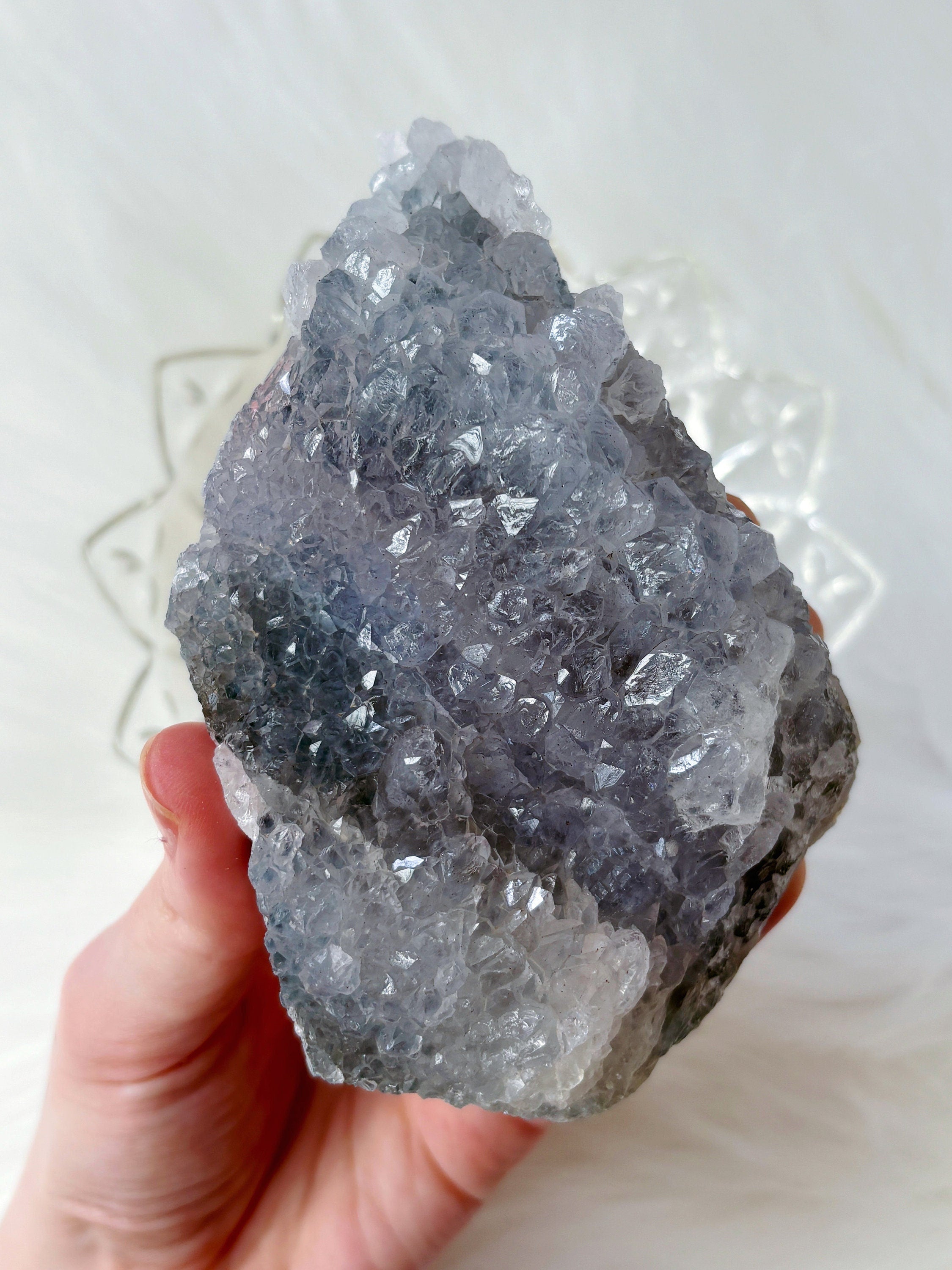 Rare Blue Amethyst Crystal, Raw "Rainbow" Galaxy Amethyst Specimen
