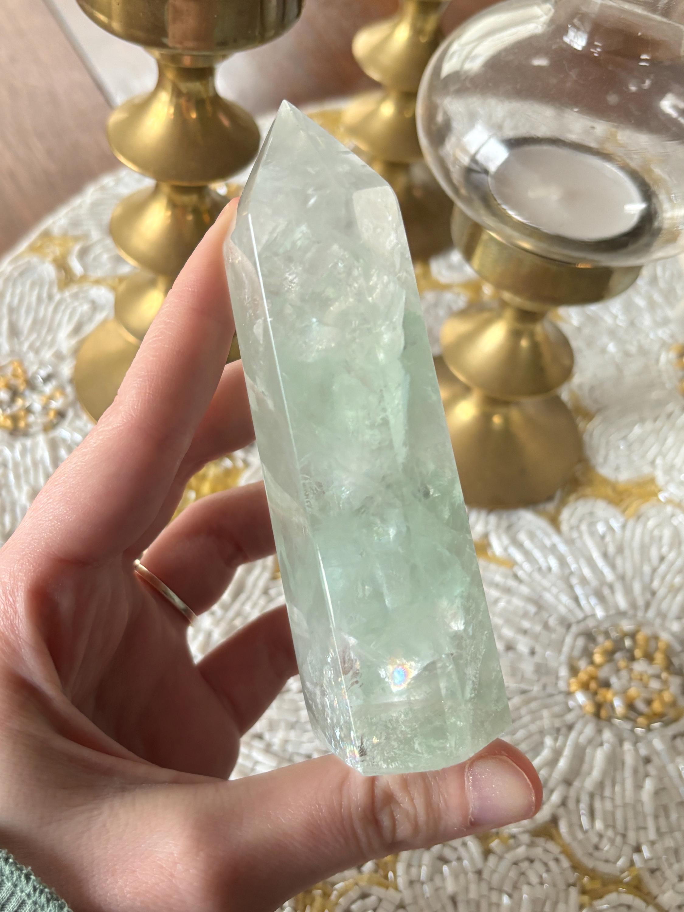 Glassy Green Fluorite Tower