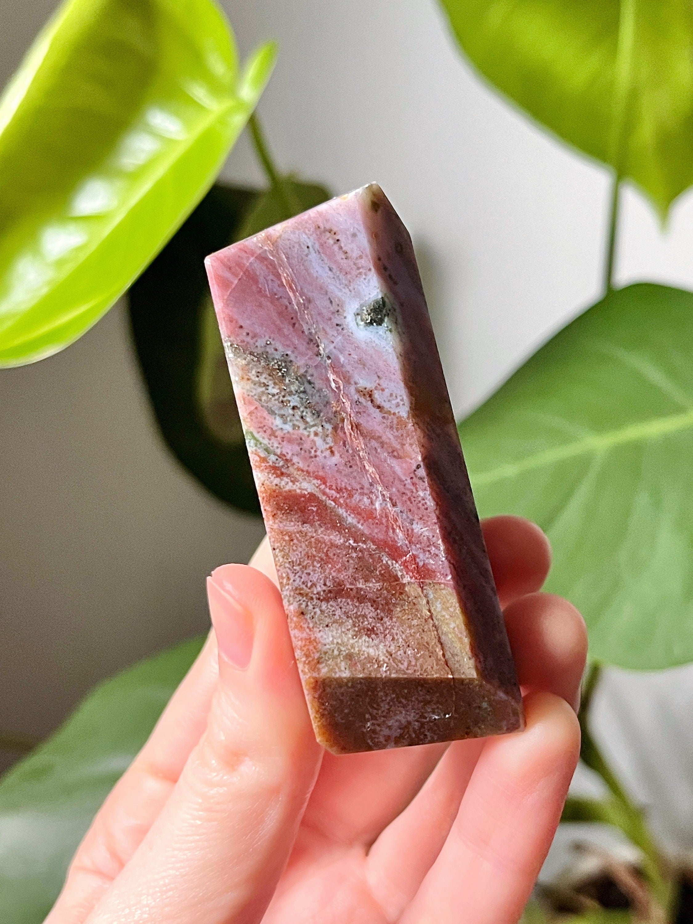 Pink Ocean Jasper Freeform, Rainbow Ocean Jasper Crystal