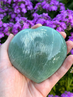 Large Green Moonstone (Garnierite) Crystal Heart