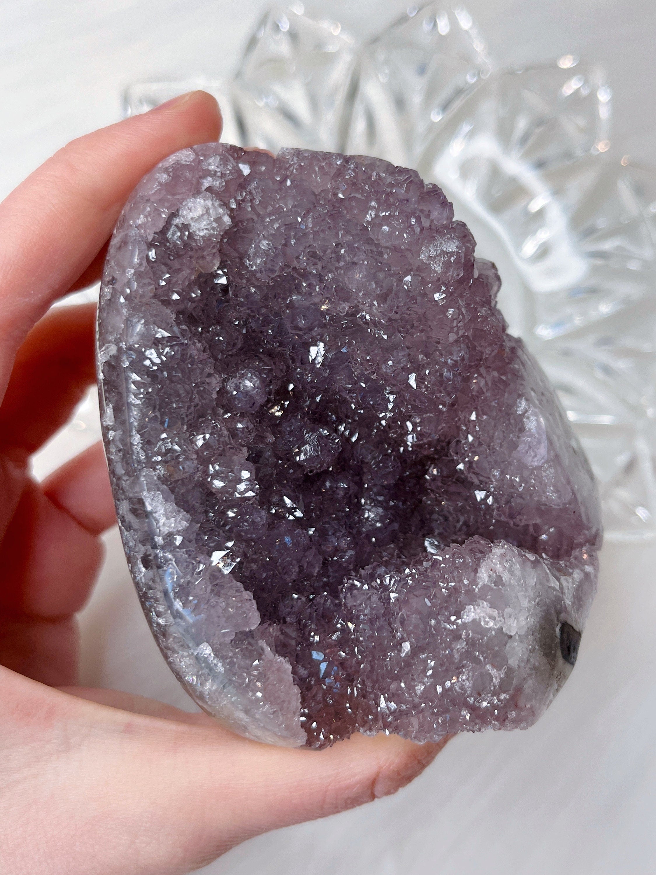 Gemmy Lavender Amethyst Cut Base, Natural Raw Amethyst Freeform