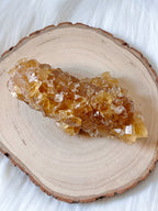 Large Raw Honey Calcite Crystal, Natural Yellow-Orange Calcite Specimen