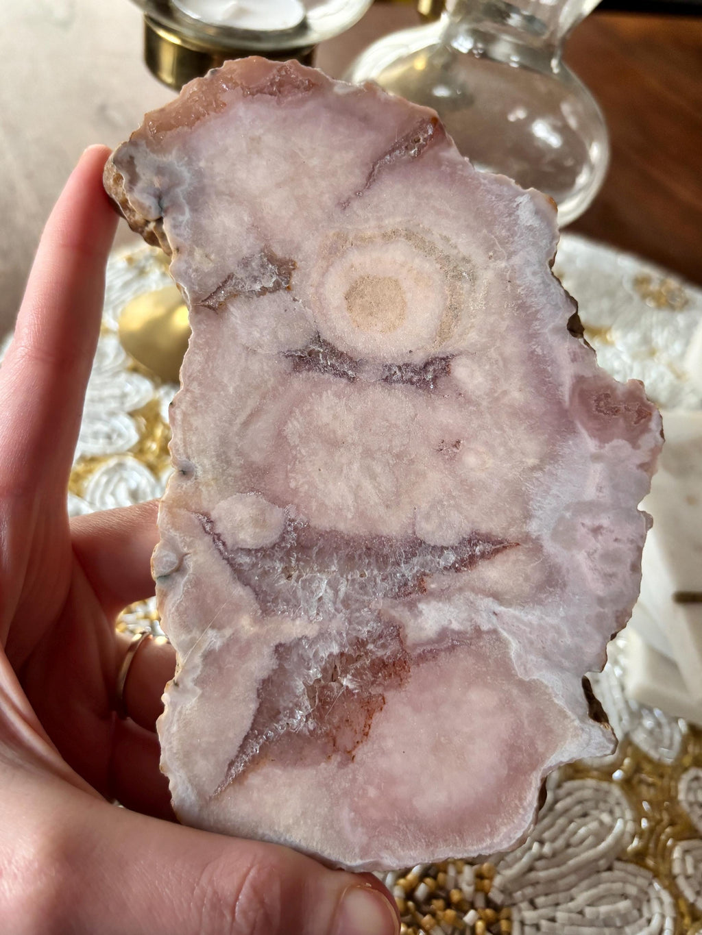 Pink Amethyst Flower Agate Slab