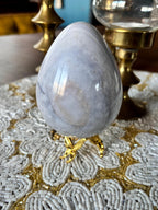 Large Blue Ocean Jasper Egg, Sea Jasper Crystal Carving