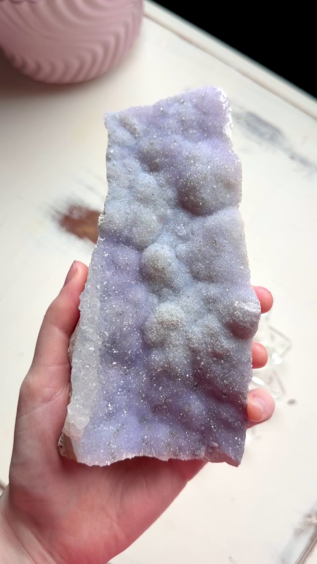 Raw Lavender Amethyst Slab, Purple-Blue "Rainbow" Galaxy Amethyst Crystal