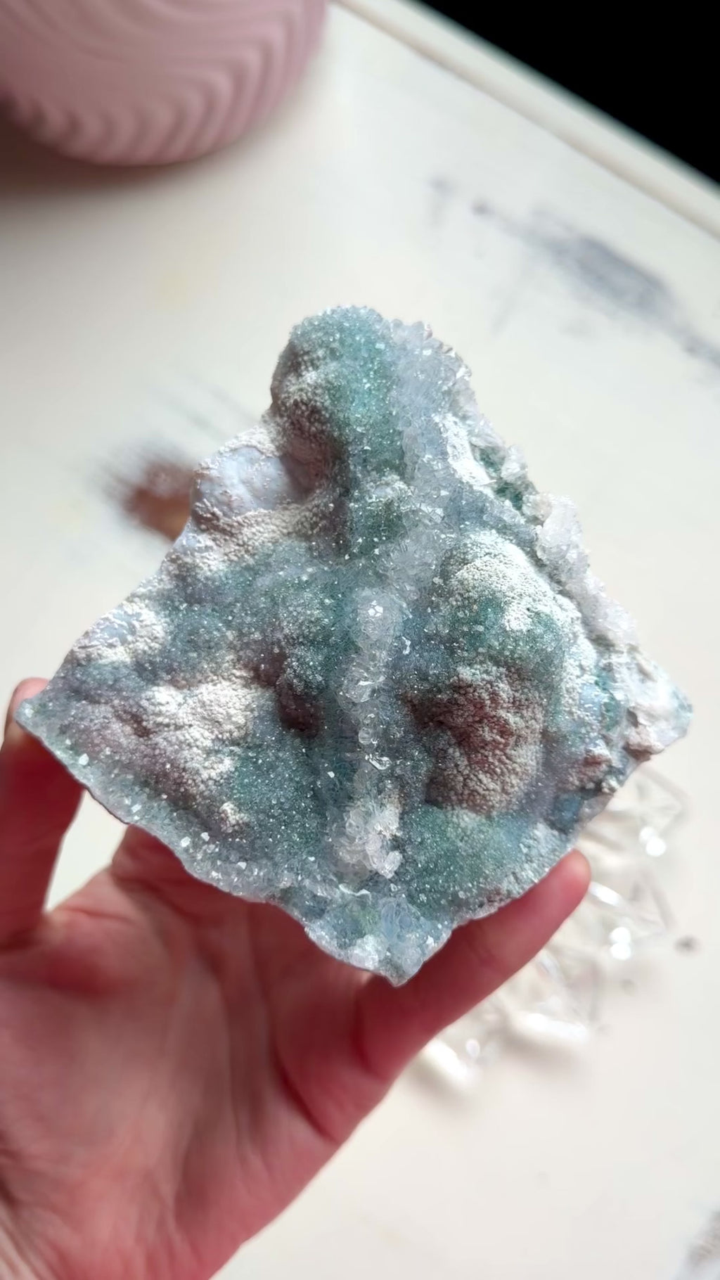 Blue Green Amethyst Crystal, Raw "Rainbow" Galaxy Sugar Amethyst