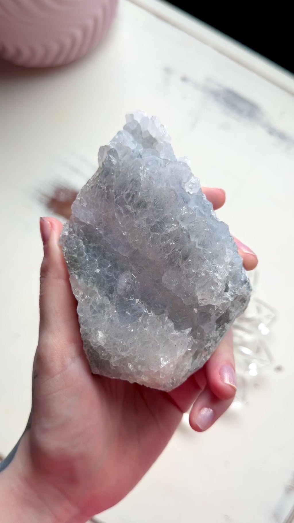 Rare Blue Amethyst Crystal, Raw "Rainbow" Galaxy Amethyst Specimen