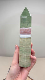 Large Pastel Ocean Jasper Tower